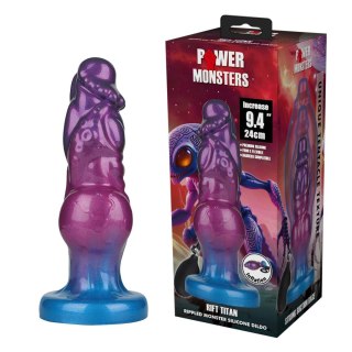 24 cm Silicon Dildo szczegółowa mackowata tekstura pompka zwiększająca rozmiar