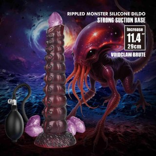 29 cm Silicon Dildo intensywne, pofalowane tekstury mocna przyssawka