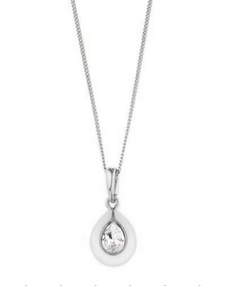 Naszyjnik z zawieszką koło z kryształem (C13590AG)