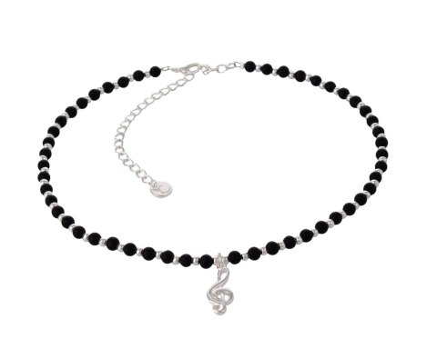 Naszyjnik 50 cm z onyksów z kluczem wiolinowym z kolekcji Basic Aria Martelle (C24/NUT/05/1AG)