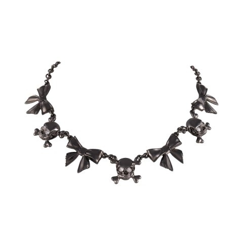 Choker z kokardkami i czaszkami Aria Rockstar Collection (C25/NUT/11RU)