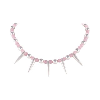 Naszyjnik z różowych opali i srebrnych kuleczek Aria Princess Collection (C25/NUT/10AG)