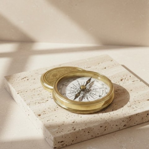 Kompas Mosiężny z 40-letnim kalendarzem - Prezent retro - NC1689