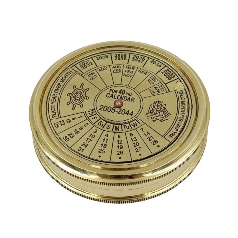 Kompas Mosiężny z 40-letnim kalendarzem - Prezent retro - NC1689