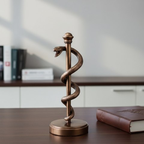 Laska Eskulapa Figurka Prezent Dla Lekarza Medyka - 30 cm Żywica - MC-9634