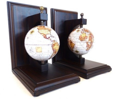Podpórki do Książek Globusy - Bookend - Elegancka Dekoracja Retro - NC2677C