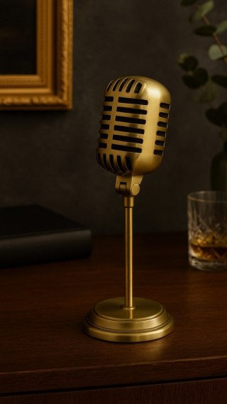 Statuetka mikrofon retro - 92715B