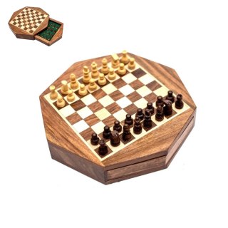 Szachy magnetyczne w ośmiokątnym pudełku - G236