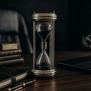 Duża Srebrna Klepsydra 10 min - Dekoracja Biurka - MX 3015