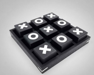 Duże Kółko i Krzyżyk Drewniane 24x24cm - Elegancka Gra Strategiczna - G1079/B