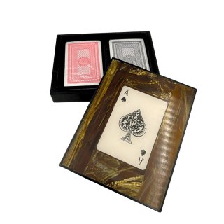 Dwie talie kart w pudełku z żywicy - 51668