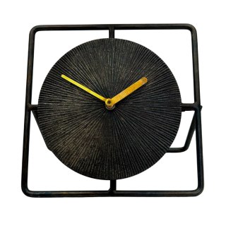 Elegancki Metalowy Zegar Okrągły 20 cm Czarno-Złoty - 4126