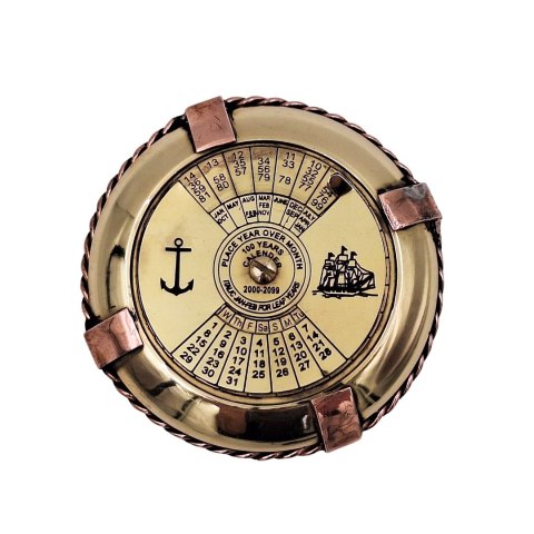 Elegancki marynistyczny kalendarz z mosiądzu - NI1422