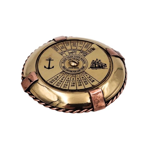 Elegancki marynistyczny kalendarz z mosiądzu - NI1422