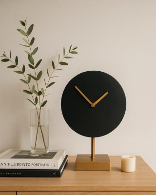 Elegancki zegar metalowy okrągły - 4122