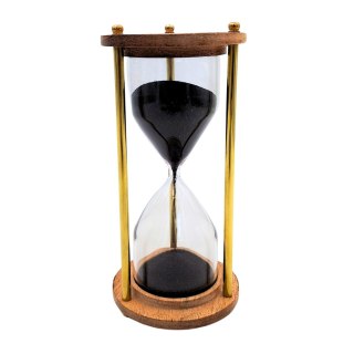 Klepsydra Mosiężno-Drewniana - 5 minut - Elegancka dekoracja retro - NC3012V