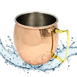Miedziany Kubek ze Stali Nierdzewnej 304 - Pojemność 500ml pokryty warstwą miedzi - MM7012