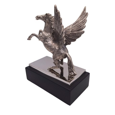 Pegaz - figurka dekoracyjna aluminiowa na podstawie stalowo-drewnianej - NI9935
