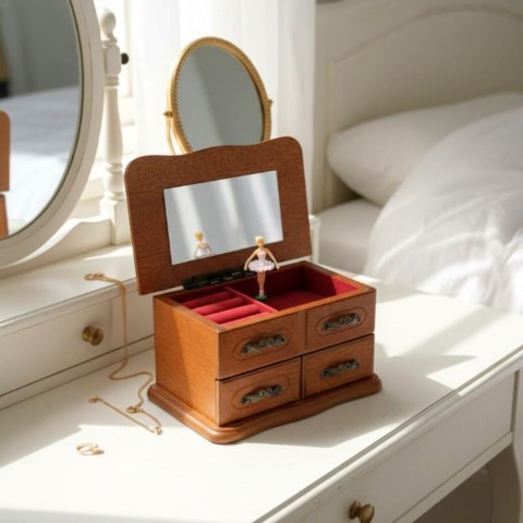 Pozytywka Drewniana - Szkatułka z Lusterkiem - 16053