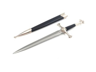 Stalowy sztylet rycerski - replika 35 cm z pochwą - SW-116