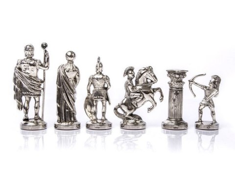 Wielkie Ekskluzywne Mosiężne Szachy - Złocisto-srebrne - Łucznicy 44x44cm - S10BGS