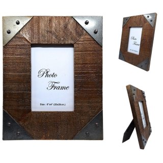 Drewniana ramka na zdjęcia 10x15 cm vintage - drewno mango