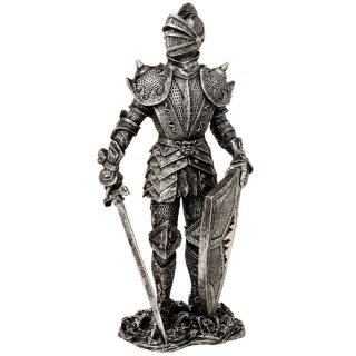 Figurka Dekoracyjna Rycerz w Srebrnej Zbroi Wysokość 30 cm - MC-23053