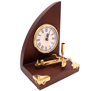 Marynistyczny Zestaw Biurkowy Zegar i Uchwyt na Długopis - Jacht - TC025