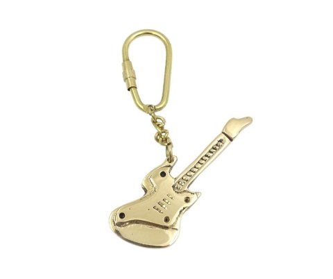 Mosiężny Brelok do Kluczy Gitara w Eleganckim Pudełku - Prezent dla Gitarzysty - KRT21A