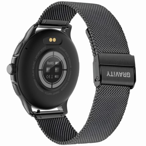 Smartwatch Damski GRAVITY GT12-2 Granatowy Pasek Silikonowy + Czarna Bransoleta