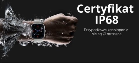 Smartwatch Damski GRAVITY GT18-2 Różowy Pasek Silikonowy + Biały Pasek