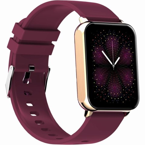 Smartwatch Gravity Różowe Złoto Bordowy 2 Paski GT17-6