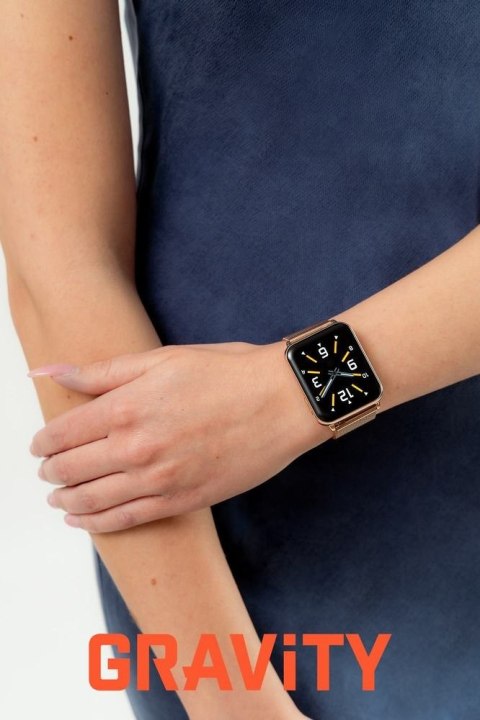 Smartwatch Gravity Różowe Złoto Szary 2 Paski GT17-4