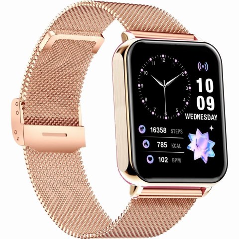 Smartwatch Gravity Różowe Złoto Szary 2 Paski GT17-4