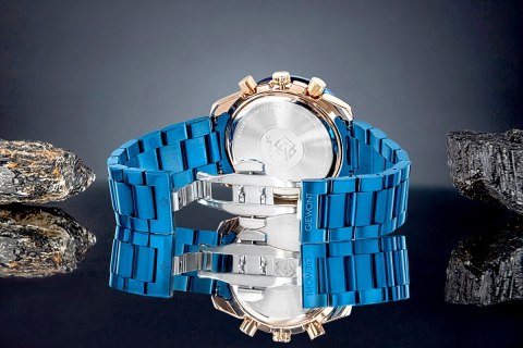 Zegarek Męski Giewont Chronograph Sapphire Niebiesko Miedziany GW8720-B5