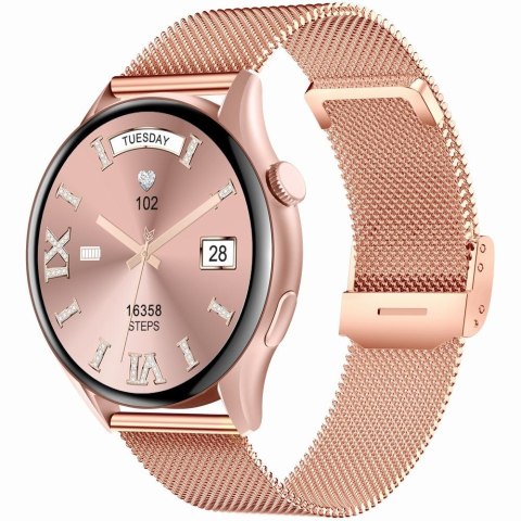 Smartwatch Gravity Różowe Złoto Pasek + Bransoleta GT11-5