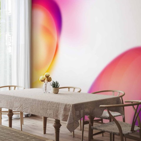 Fototapeta - Abstrakcja - kształty - soczysty żółty i fioletowo różowy