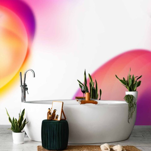 Fototapeta - Abstrakcja - kształty - soczysty żółty i fioletowo różowy