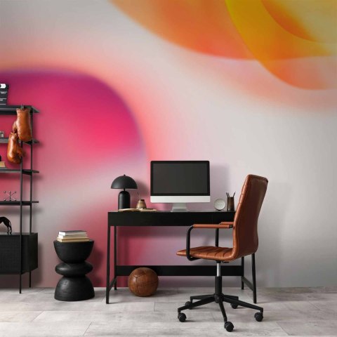 Fototapeta - Abstrakcja - różowa planeta najbliżej słońca na jasnym tle nieba