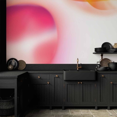 Fototapeta - Abstrakcja - różowa planeta najbliżej słońca na jasnym tle nieba