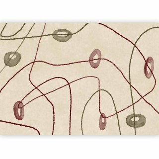 Fototapeta - Linie i kształty - labirynt z koralików na bladym przecieranym tle