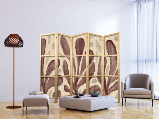 Parawan japoński - Falujące liście - nieregularne roślinne kształty w stylu Matisse'a