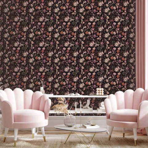 Tapeta - Pachnące kwiaty i zioła - śliwkowy