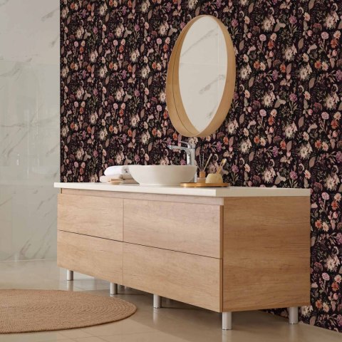 Tapeta - Pachnące kwiaty i zioła - śliwkowy