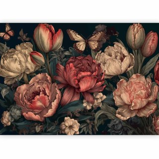 Fototapeta - Kwiaty na turkusowym tle