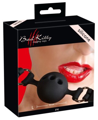Bad Kitty Silikonowy knebel z otworami rozmiar L