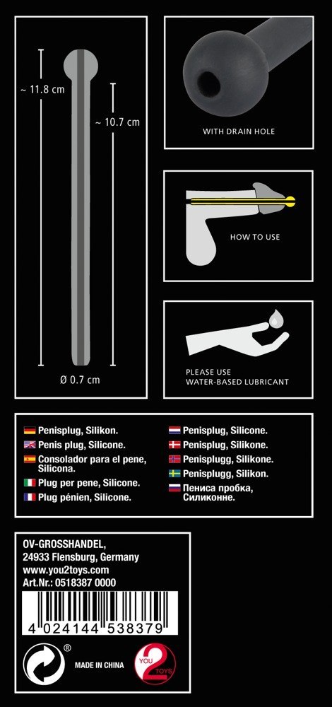 Czarny Elastyczny Dilator z Otworkiem