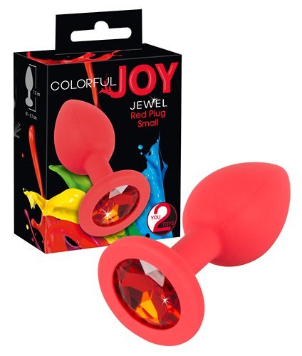 Joy Jewel Korek analny czerwony z kryształkiem