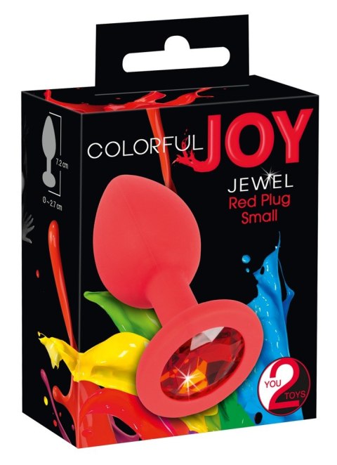 Joy Jewel Korek analny czerwony z kryształkiem