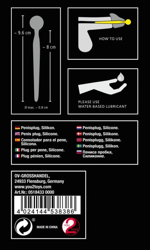 Silikonowy dilator, korek do cewki moczowej